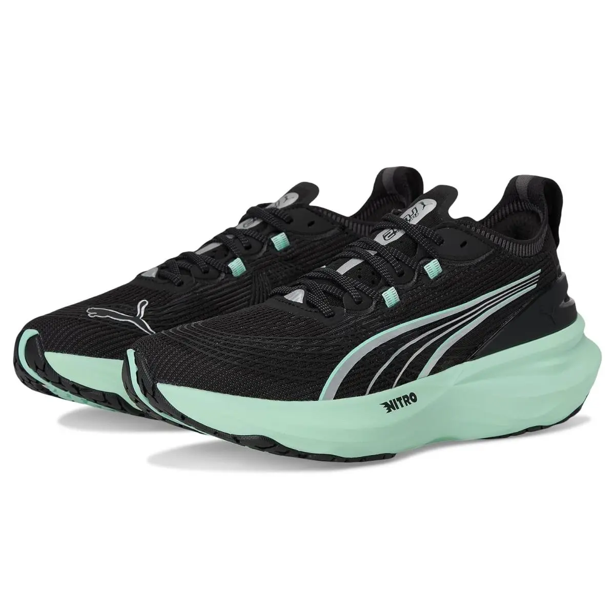 Woman`s Sneakers Athletic Shoes  Foreverrun Nitro Black/Mint Melt by Puma