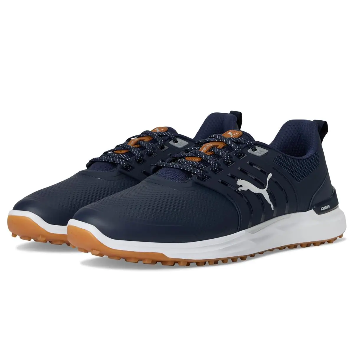 Man`s Sneakers Athletic Shoes Puma Golf Ignite Elevate 2 - Deep Navy/Puma Silver/Gum