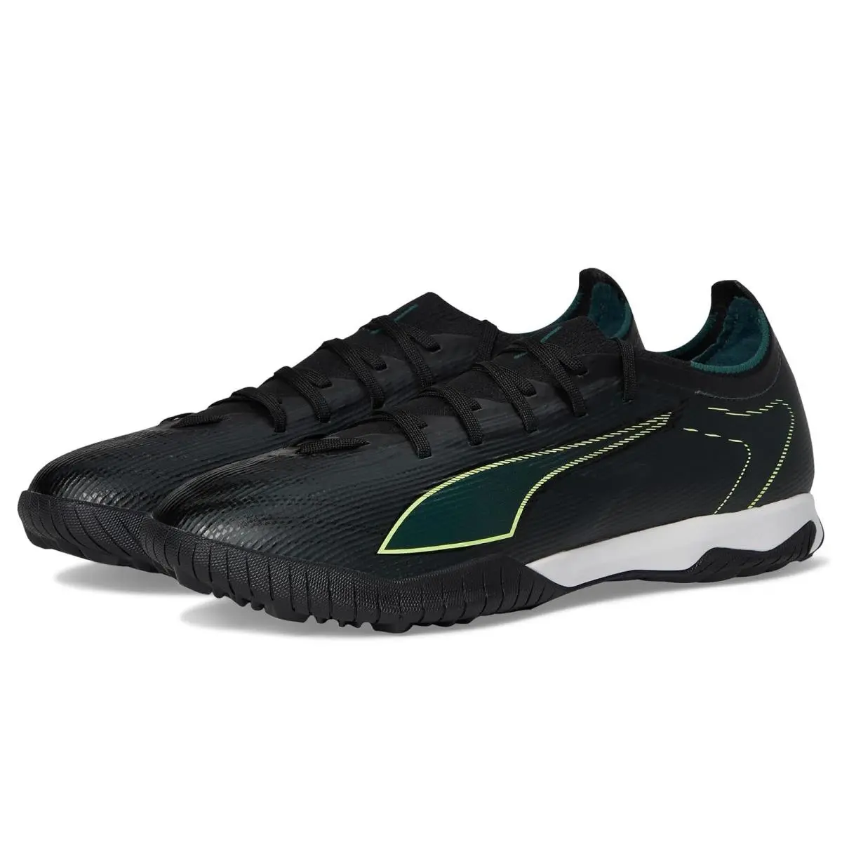 Man`s Shoes  Ultra 6 Match Turf Trainer Soccer Cleats Black/Fizzy Light/Green Terrain by Puma