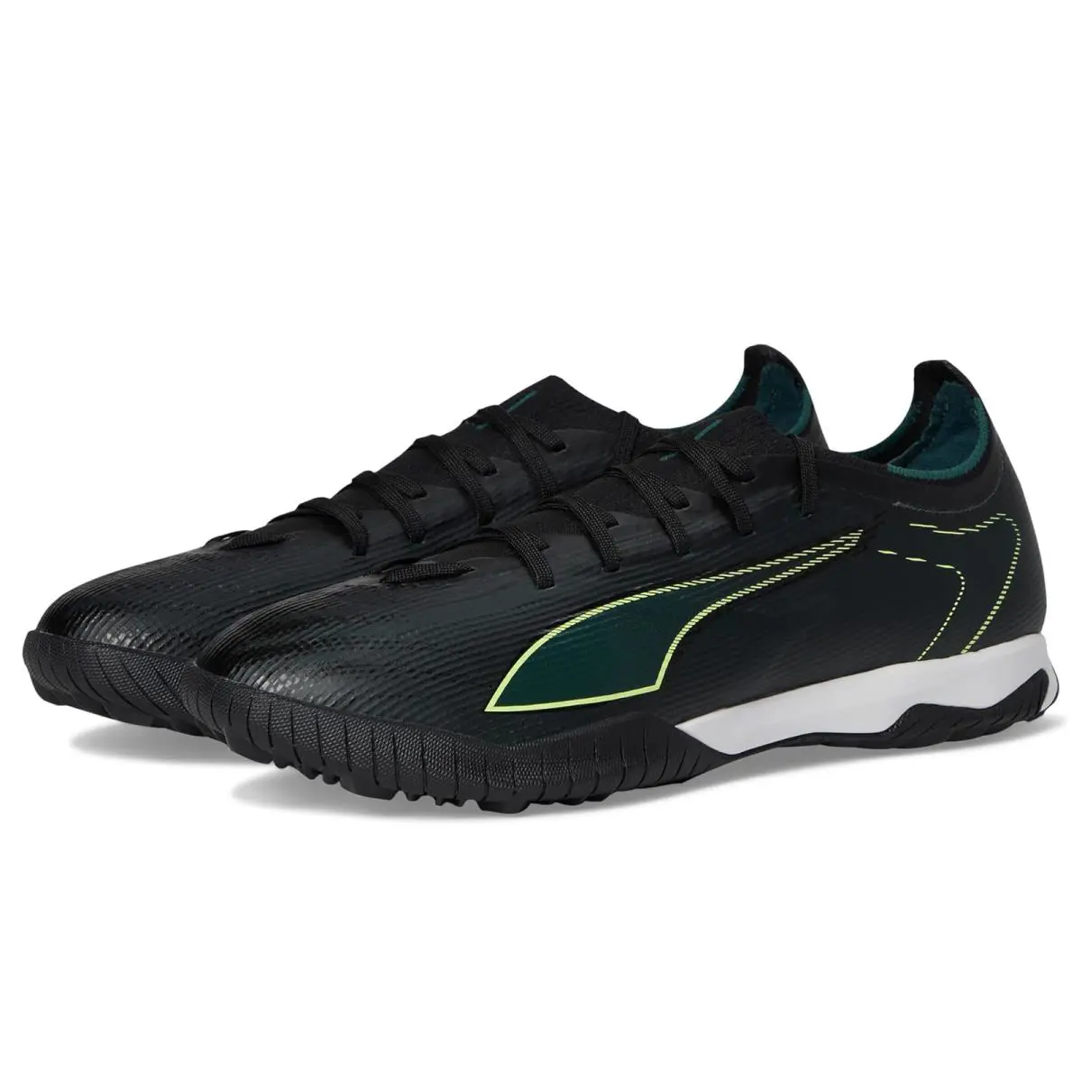 Man`s Shoes Puma Ultra 6 Match Turf Trainer Soccer Cleats Black/Fizzy Light/Green Terrain