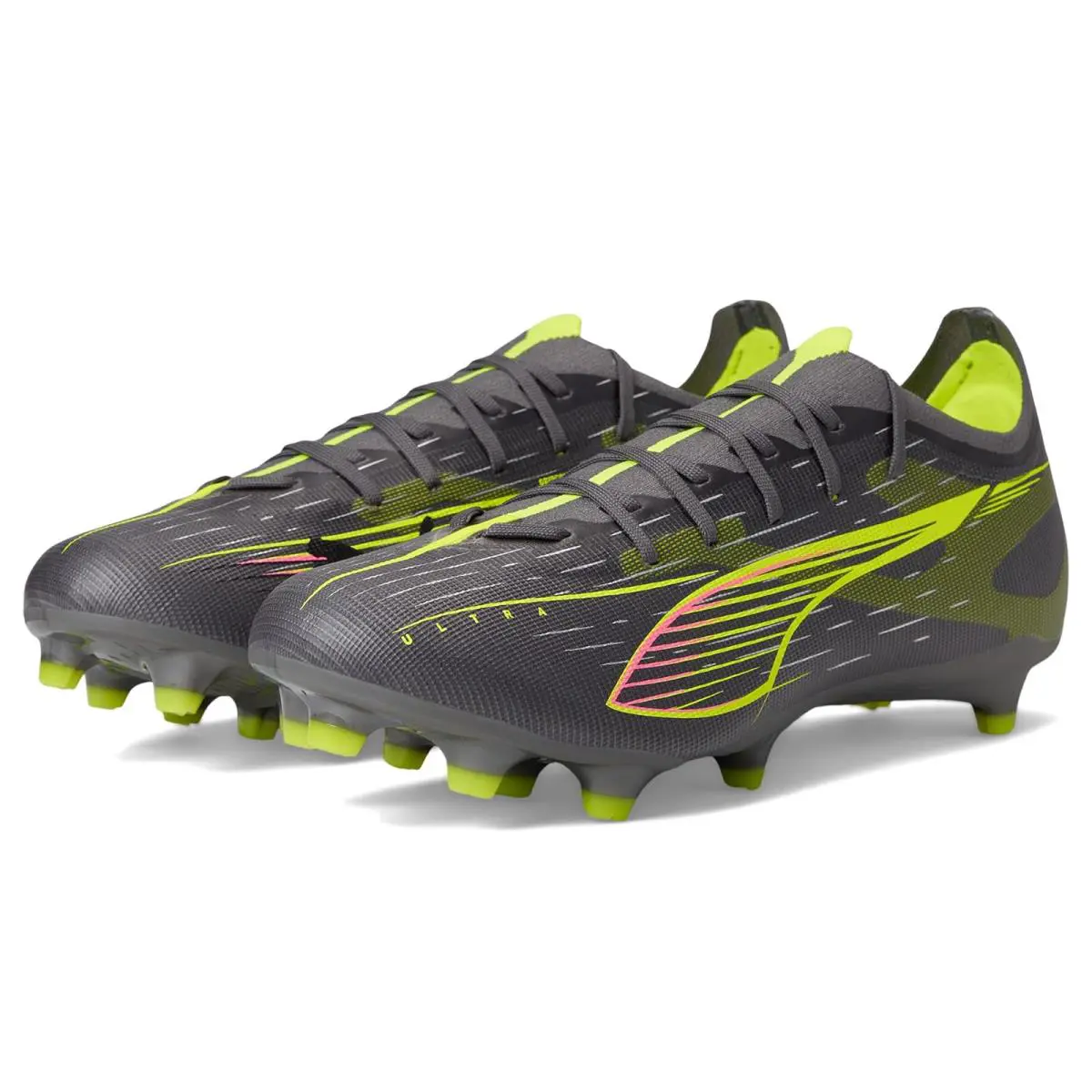 Man`s Shoes Puma Ultra 5 Match Firm Artificial Ground Soccer Cleats - Puma White-Puma Black-Glowing Red