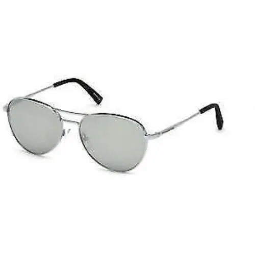 Sunglasses EZ 0098 18C Shiny Rhodium / Mirror Smoke 56 mm by Ermenegildo Zegna