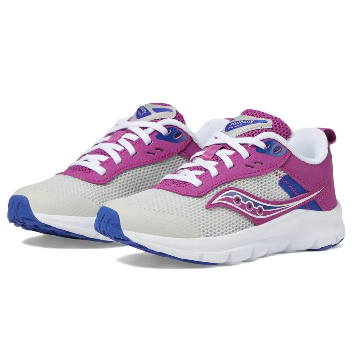 Children Unisex Shoes Saucony Kids Axon Kdz Little Kid/big Kid - Grey/Magenta