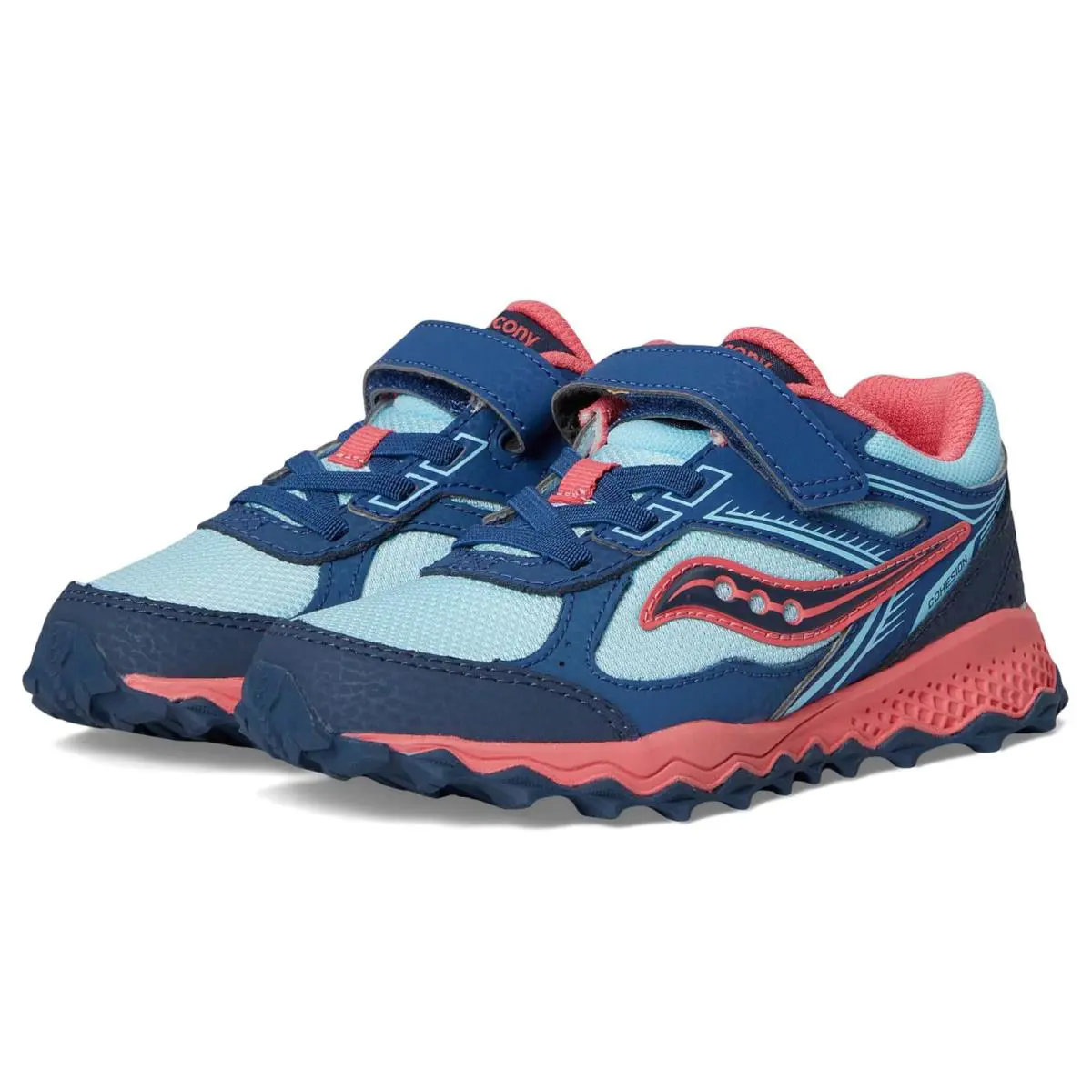 Saucony Kids Cohesion TR14 A/c Trail Running Shoes Little Kid/big Kid - Aqua/Coral
