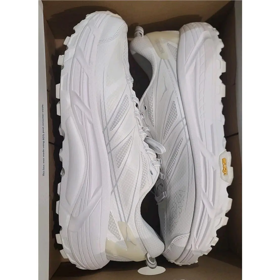 Men`s Size 12 Hoka One One Mafate Speed 2 White Lunar Rock Shoe 1126851/WLRC Nby