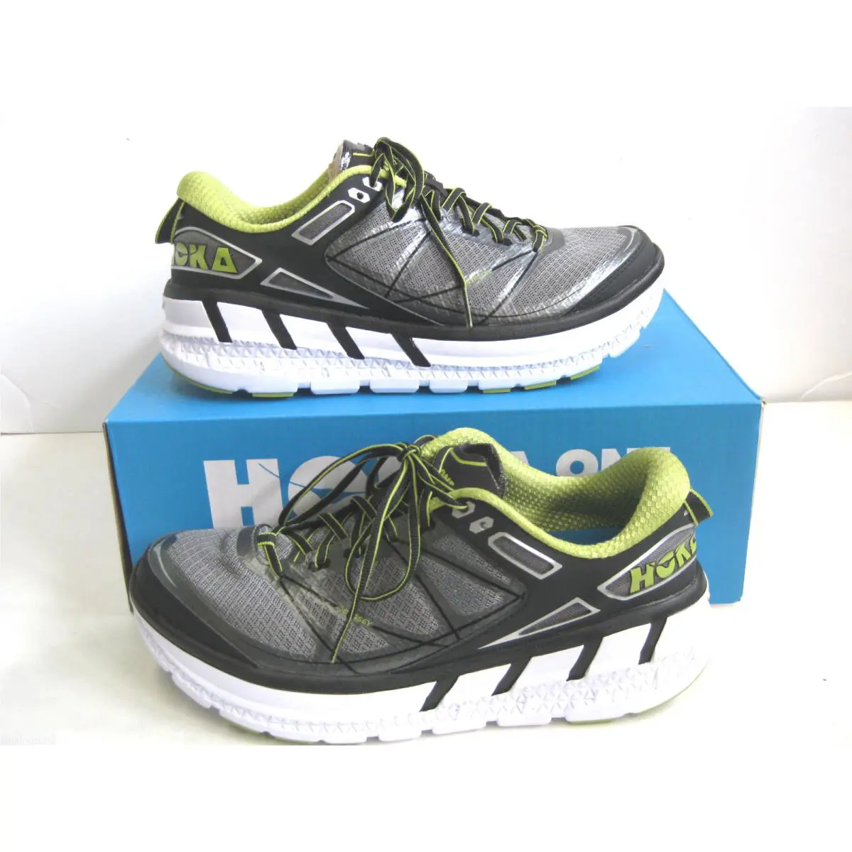 Hoka shoes - Grey/ Lime 2