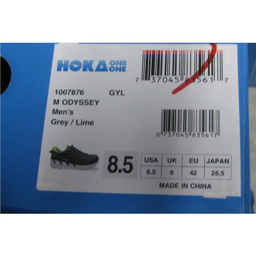 Hoka shoes - Grey/ Lime 5
