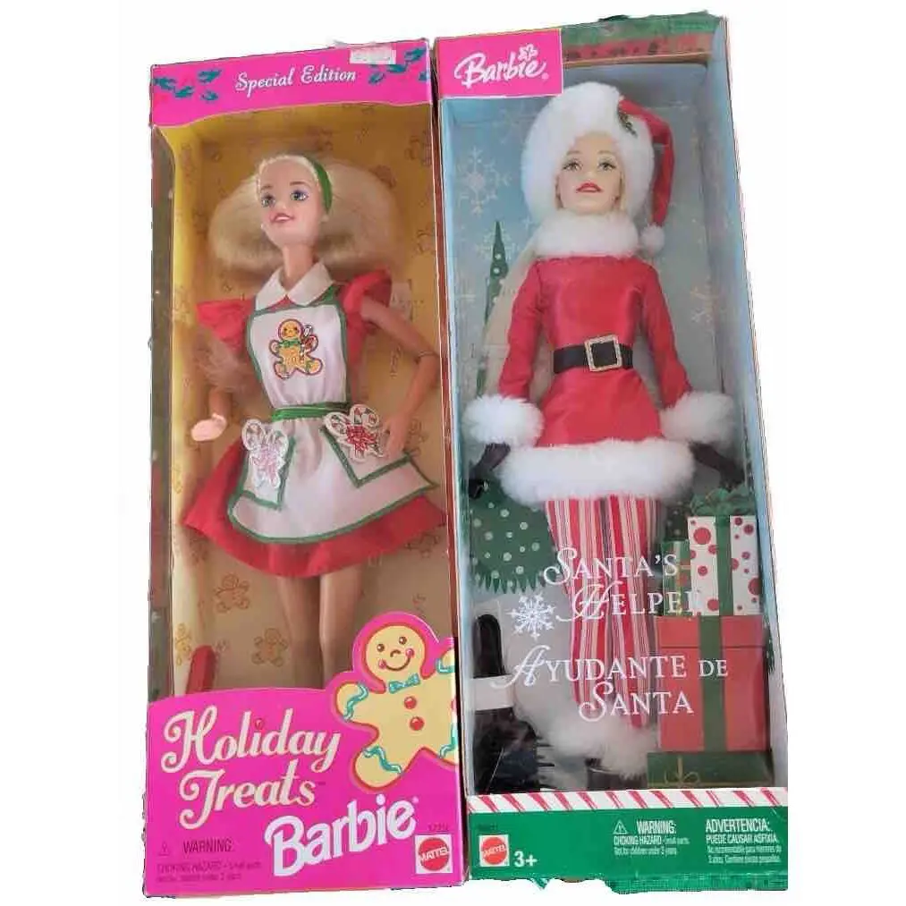 Barbie Santa`s Helper Doll Bilingual Edition 2004 Holiday Treats Special Mattel