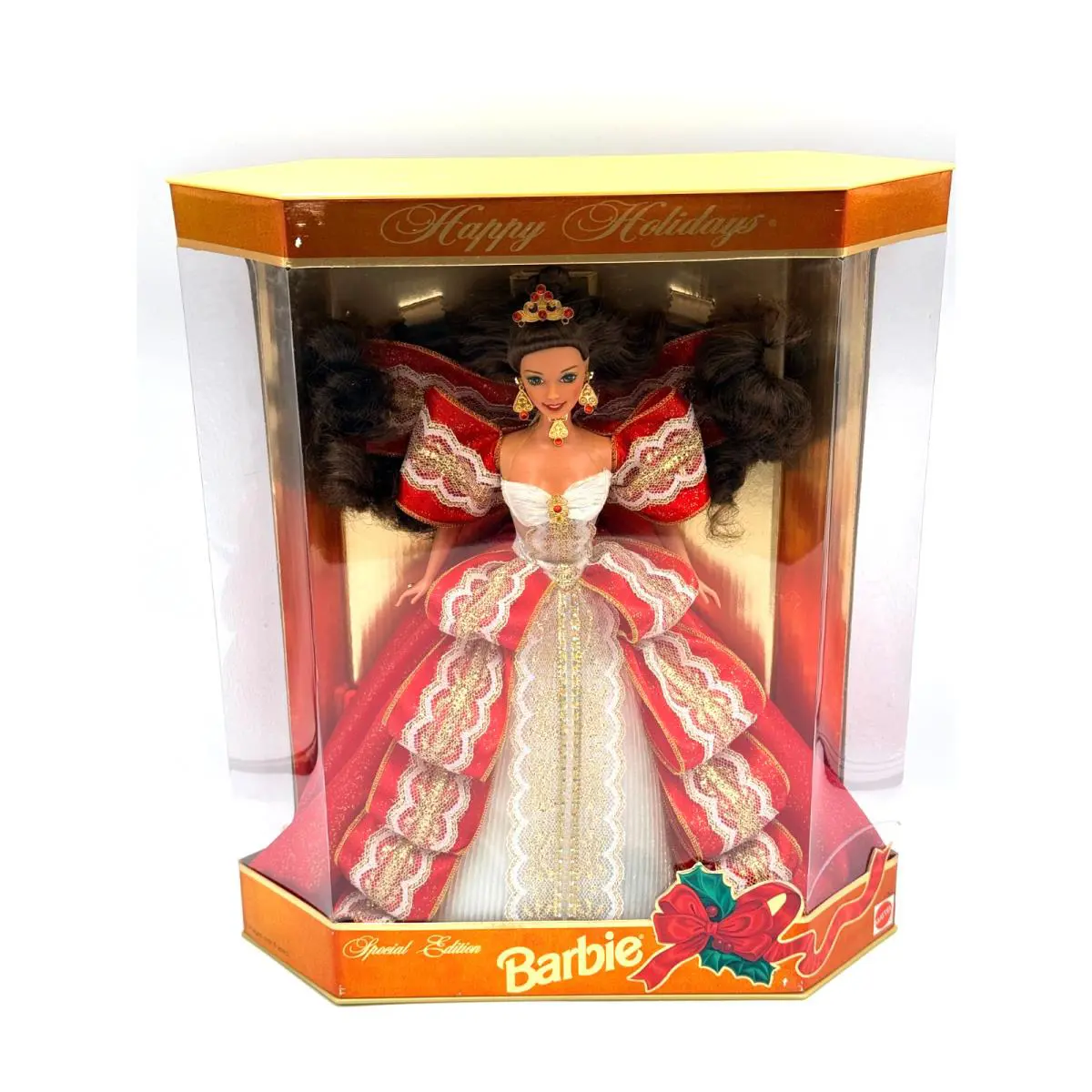 1997 Holiday Barbie Misprint Error Box Green Eyes