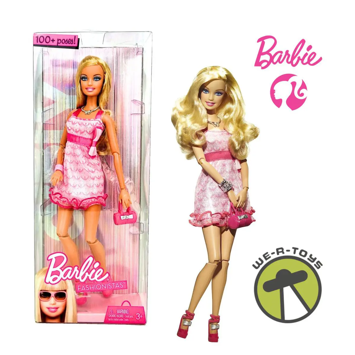 Barbie Fashionistas Girly Doll 100+ Poses 2009 Mattel R9880