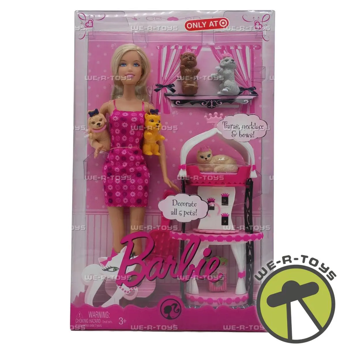Barbie Pink Collection Barbie and Pets Doll Set 2008 Target Exclusive P3497
