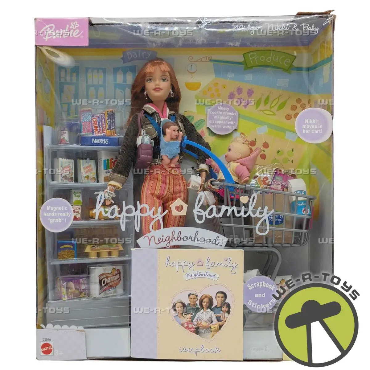 Barbie Happy Family Neighborhood Midge Nikki Baby Dolls Shopping Set 2004