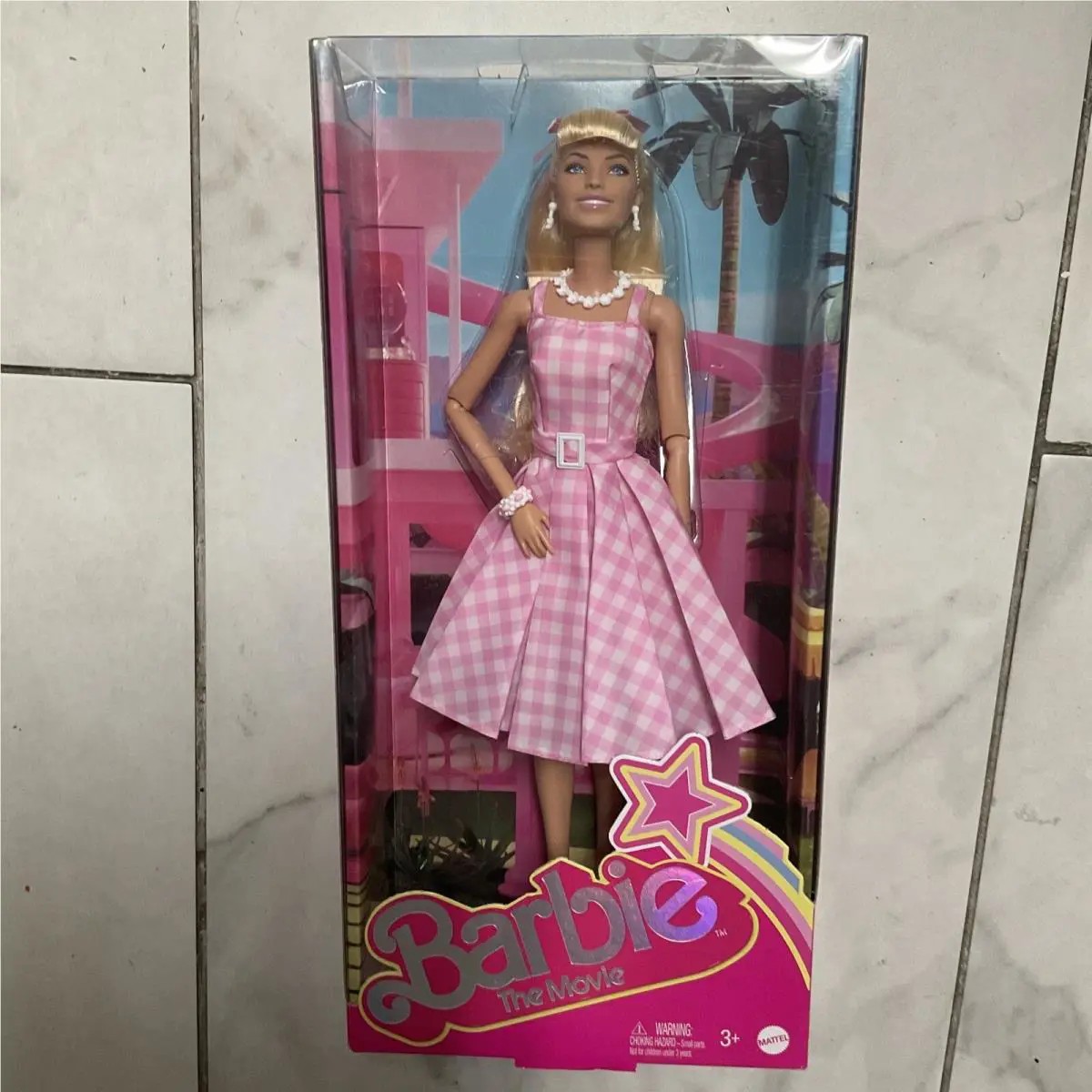 Barbie The Movie Pink Gingham Dress Margot Robbie Collectible Doll 2023 IN Hand
