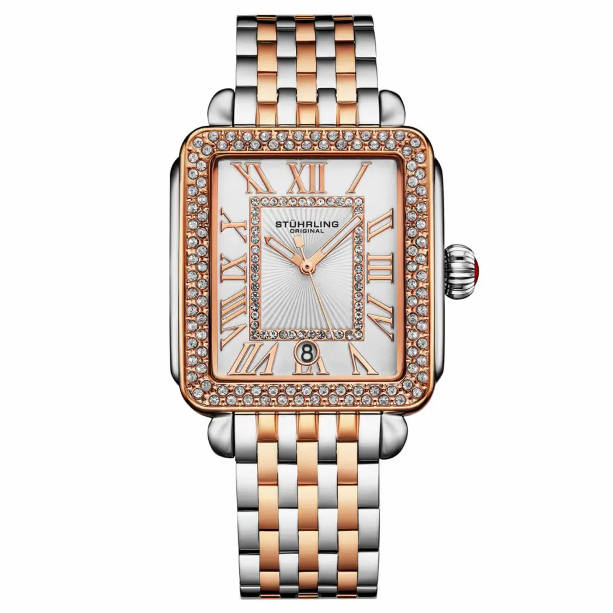 Stuhrling 4060 4 Quartz Two Tone Stainless Steel Bracelet Womens Watch