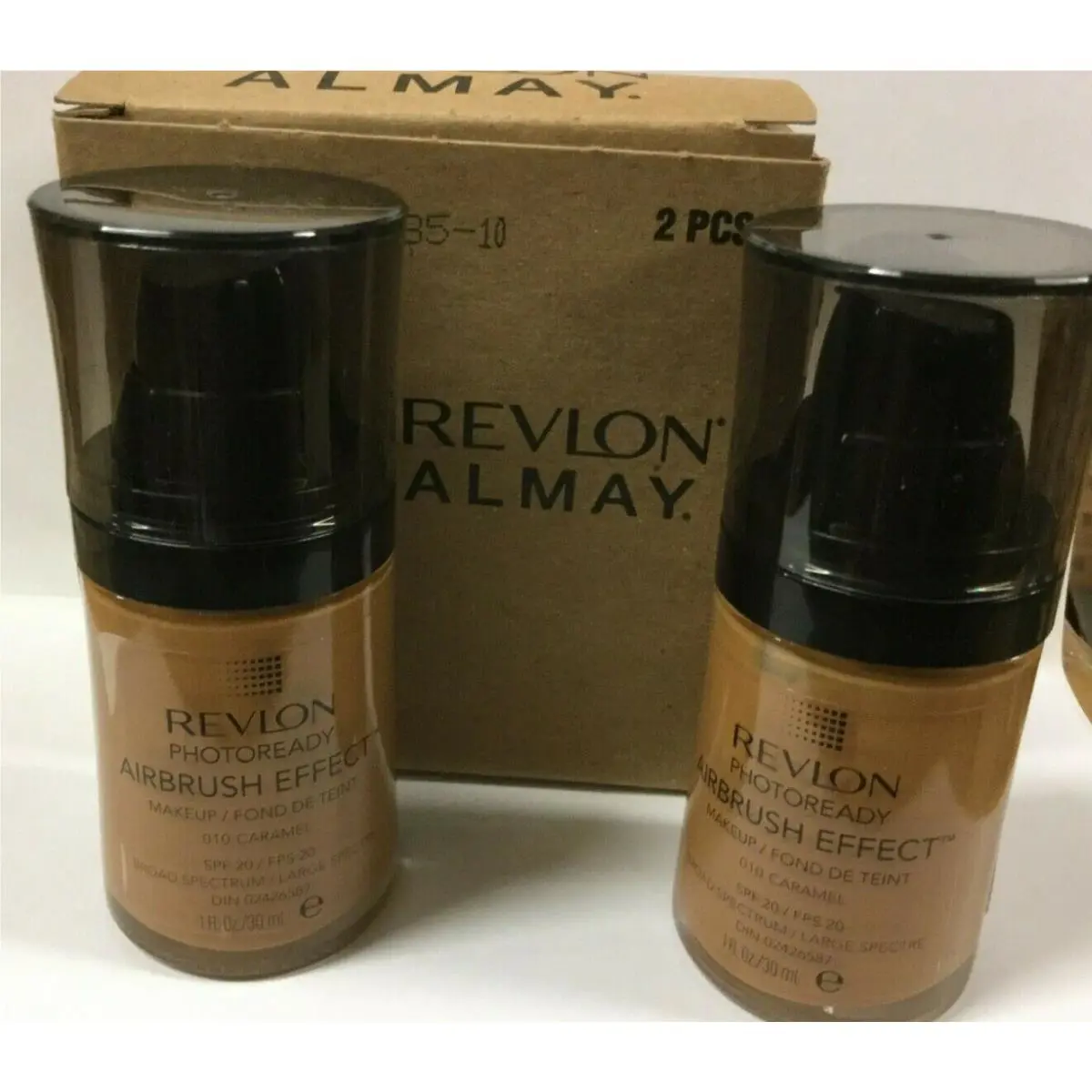 2 X  Photoready Airbrush Effect Makeup Foundation CARAMEL #010 by Revlon