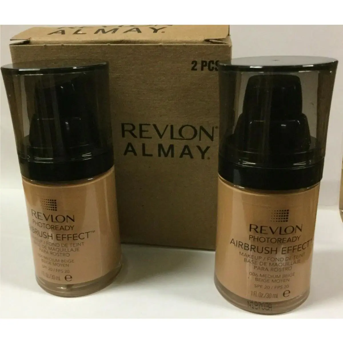 2 X  Photoready Airbrush Effect Makeup Foundation MEDIUM BEIGE #006 by Revlon