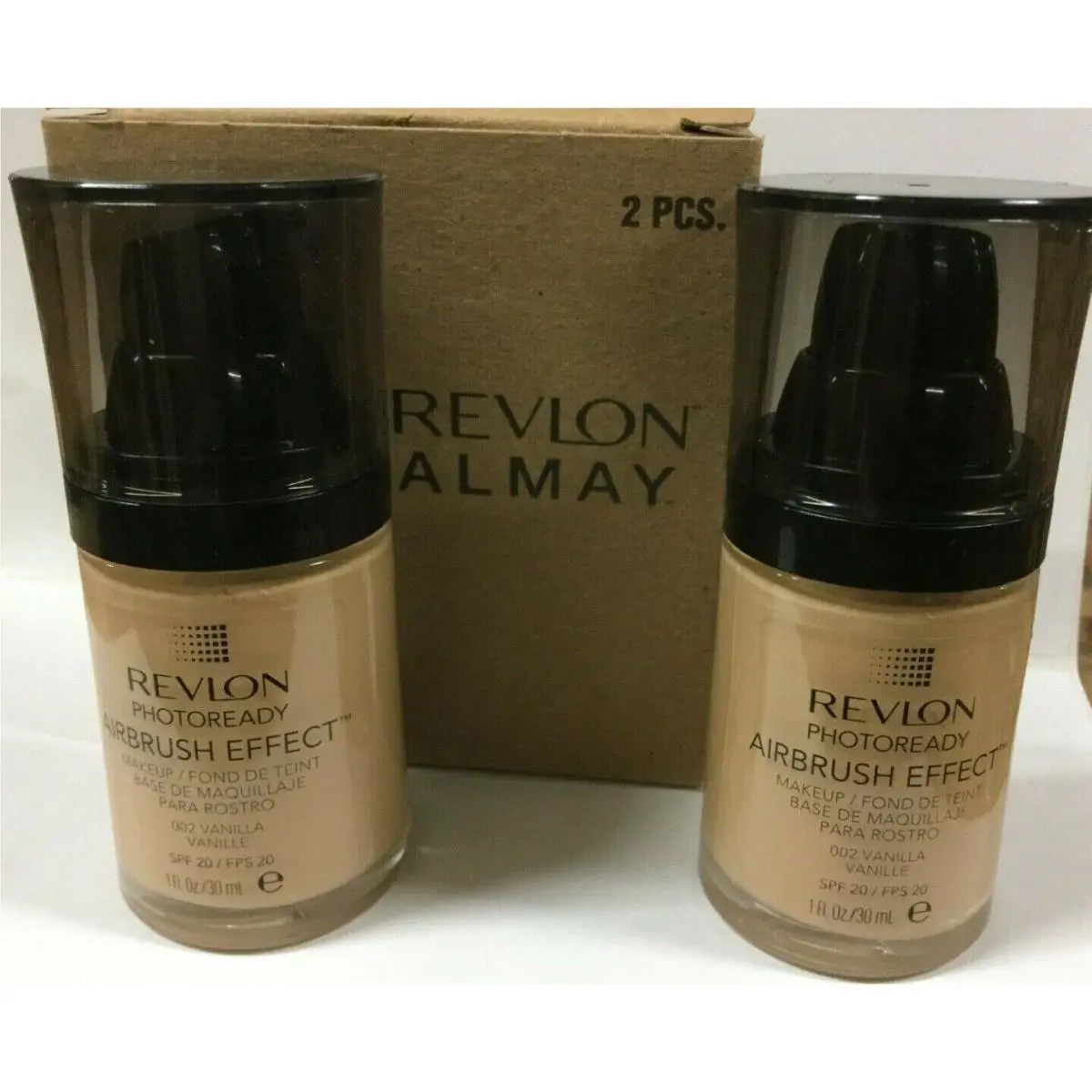 2 X  Photoready Airbrush Effect Makeup Foundation VANILLA #002 by Revlon