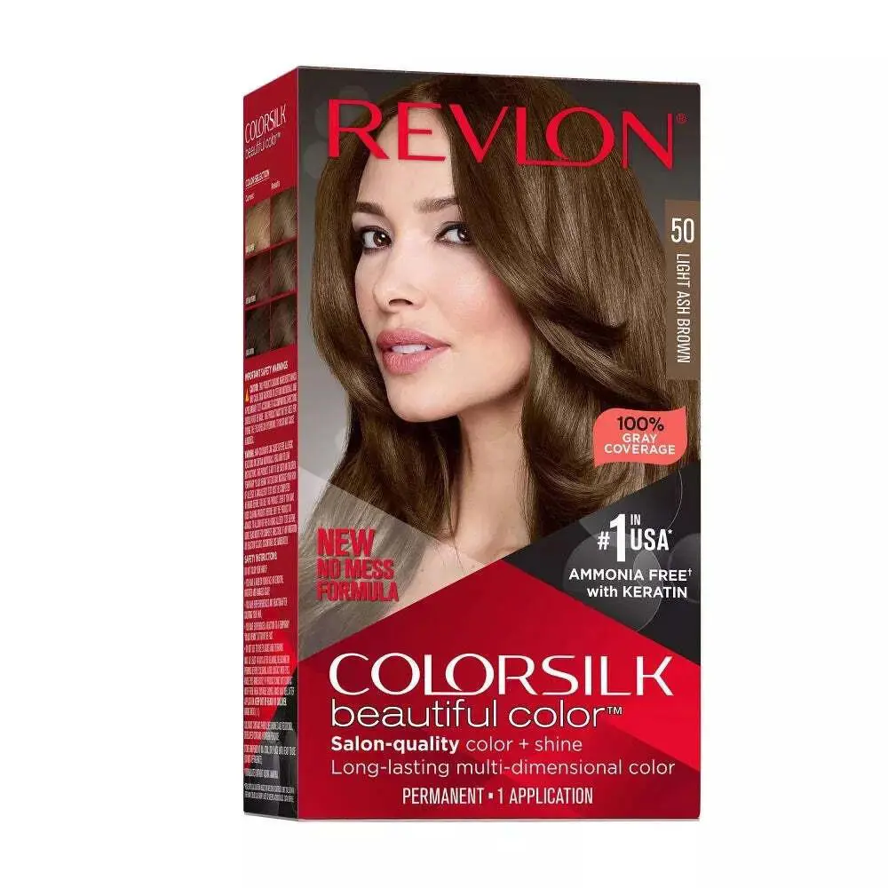 Pack of 12 - 1 Case Revlon Colorsilk Hair Color 50 Light Ash Brown