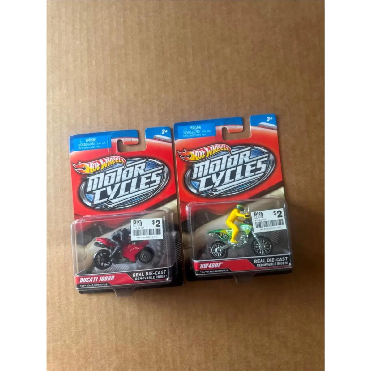 Hot Wheels 2×Motor Cycles Ducati 1098R Removable/HW450F with Rider Green V21