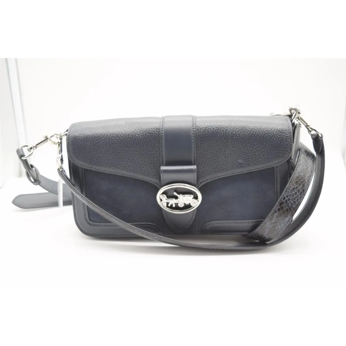 Coach Crossbody Bag C6433 Sv/midnight Multi Pebbled Leather Suede