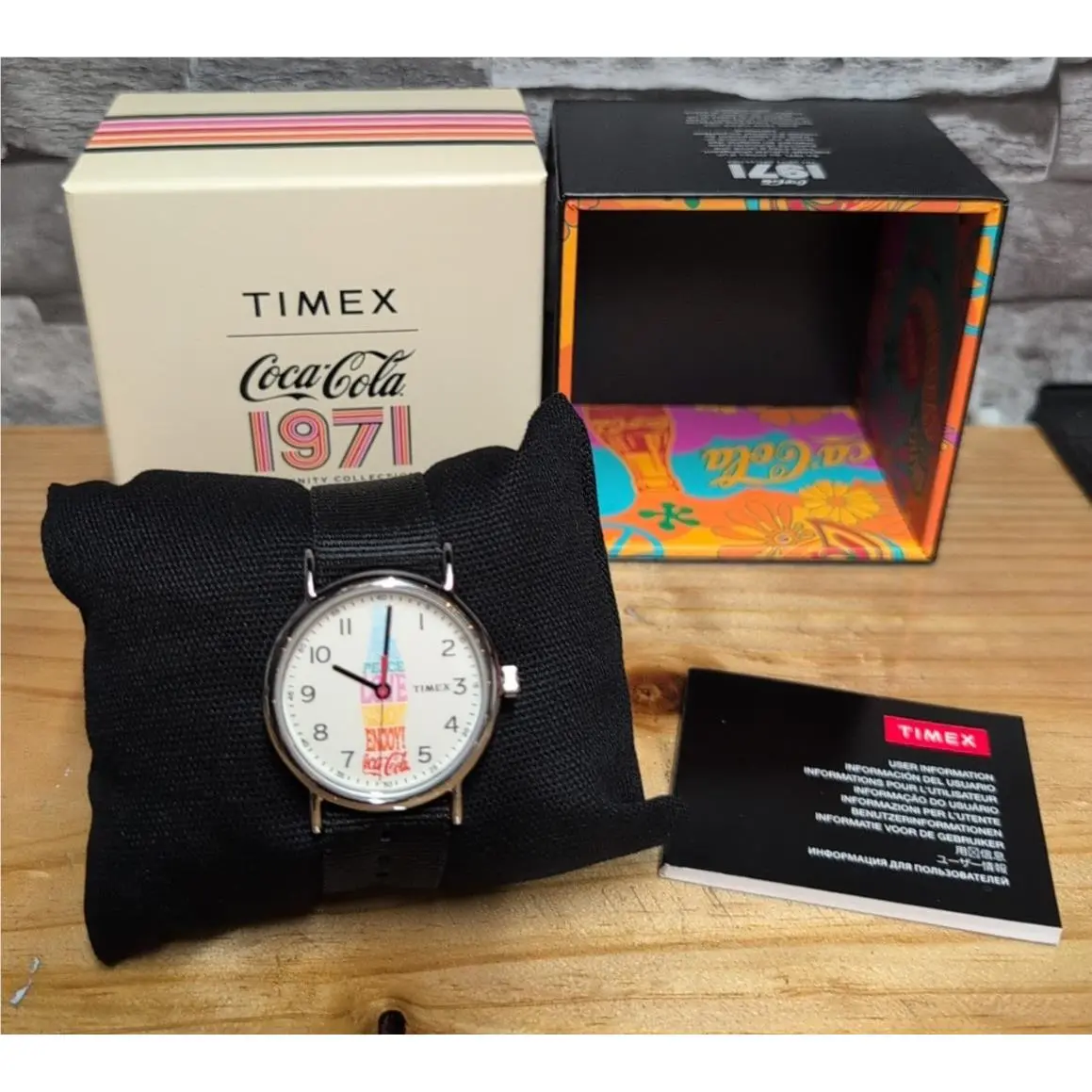 TW2V29800 Coca Cola Unisex Cream Dial Quartz Watch Unity Weekender 1971 by Timex