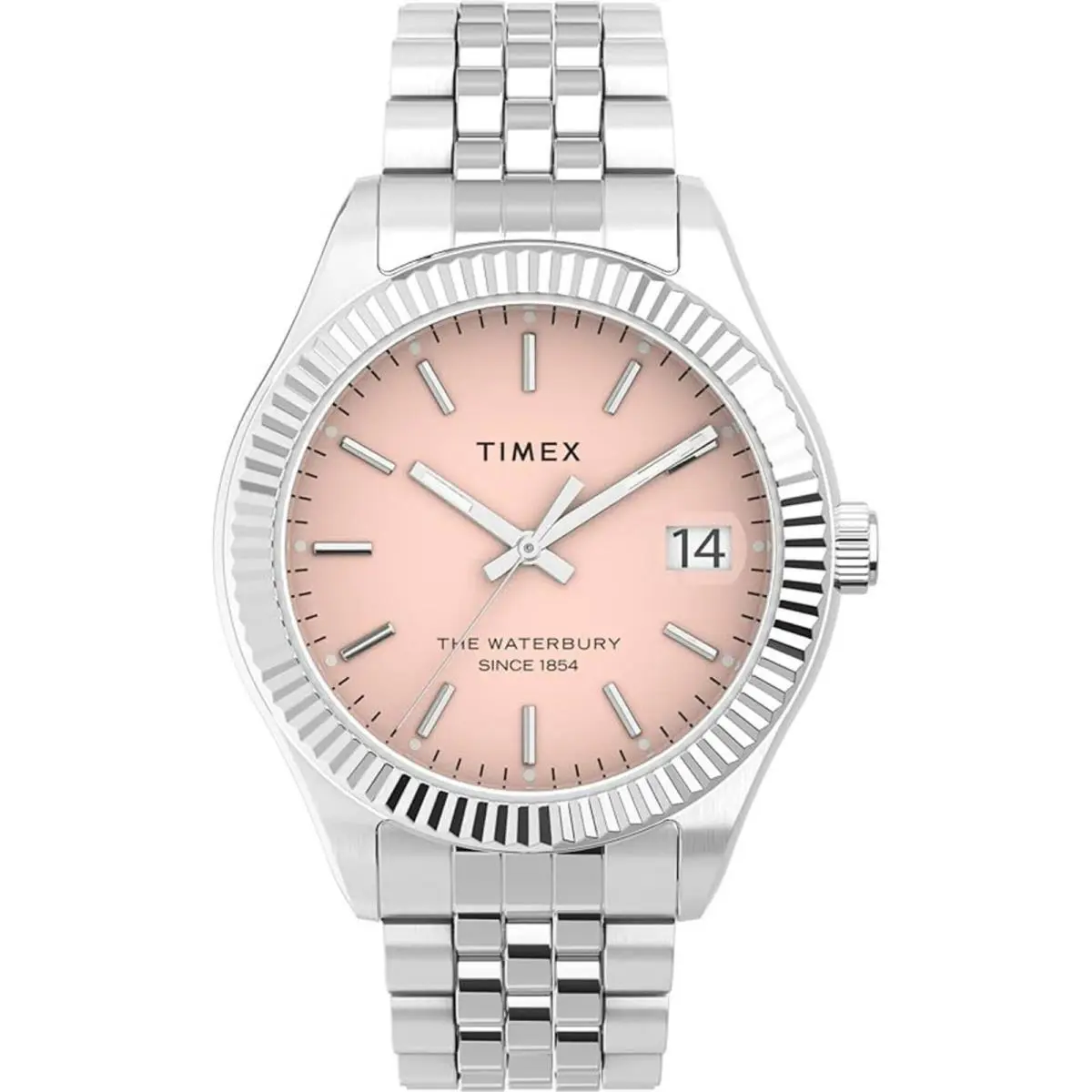 Timex Women`s Watch Waterbury Pink Dial Stainless Steel Bracelet TW2V31500VQ