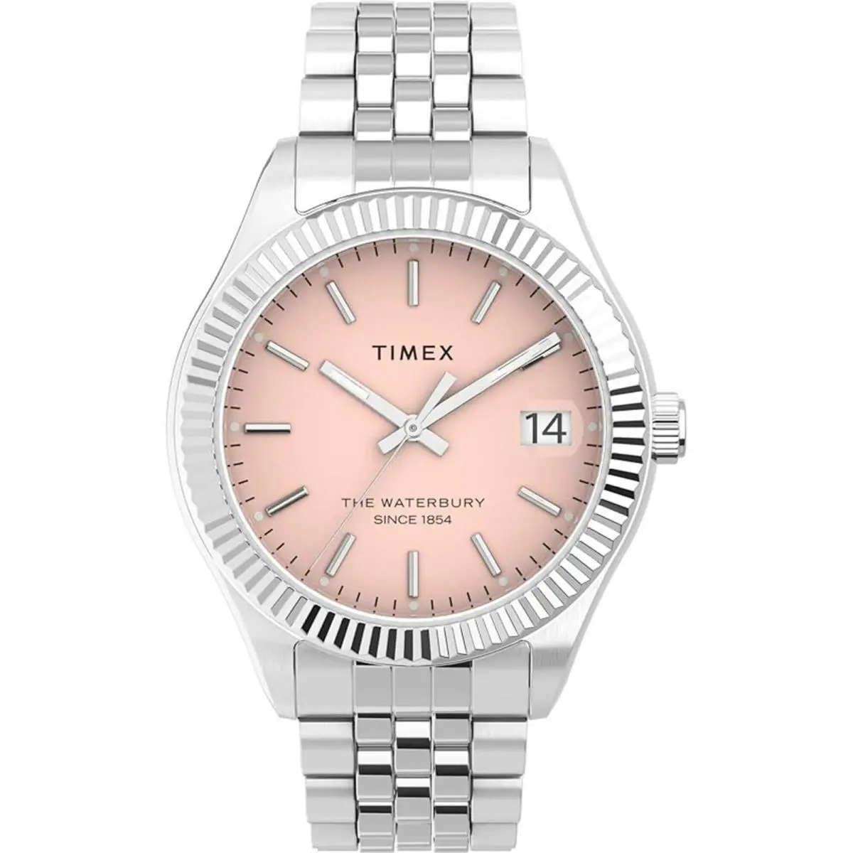 Timex Women`s Watch Waterbury Pink Dial Stainless Steel Bracelet TW2V31500VQ