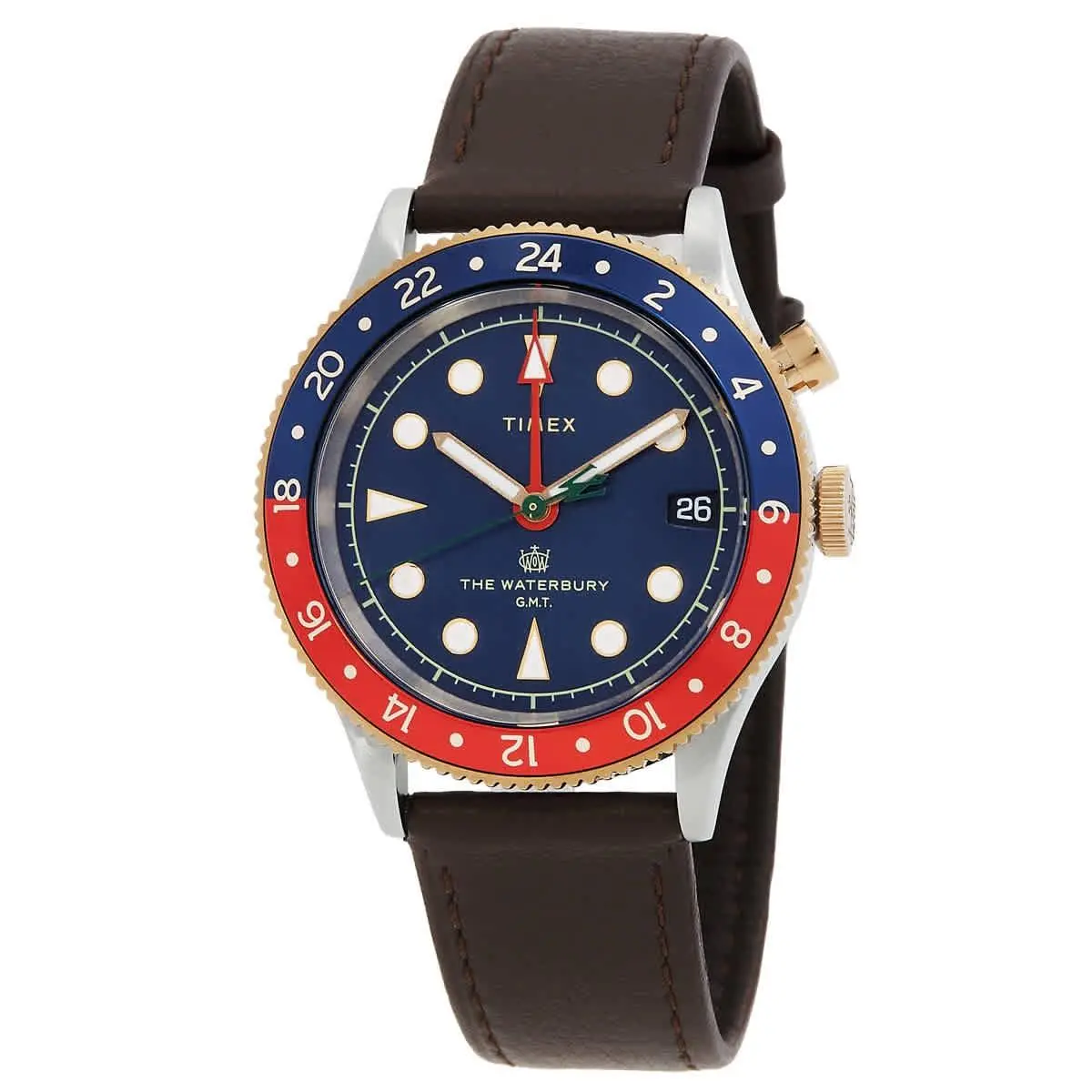 Waterbury Gmt Quartz Blue Dial Men`s Watch TW2U90500 by Timex