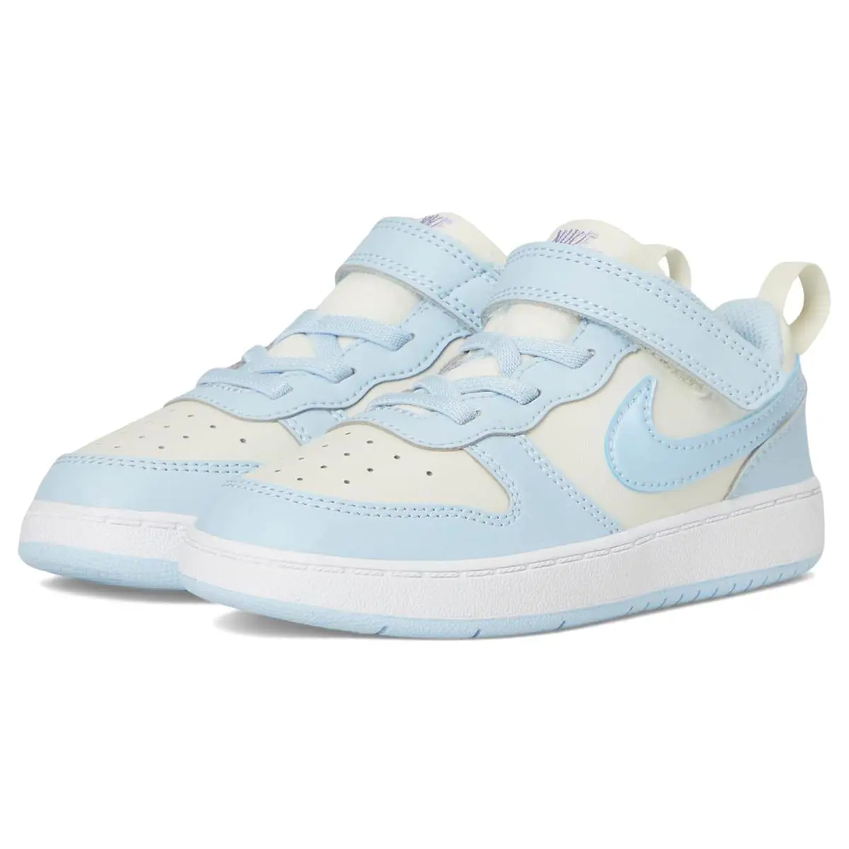Boy`s Shoes Nike Kids Court Borough Low Recraft Infant/toddler - Soft Pearl/Celestine Blue/Hydrangeas