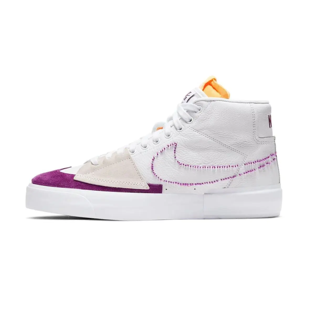 Nike SB Zoom Blazer Mid Edge L White Viotech White DA2189-100 812 Men`s Shoes - White/Viotech-White