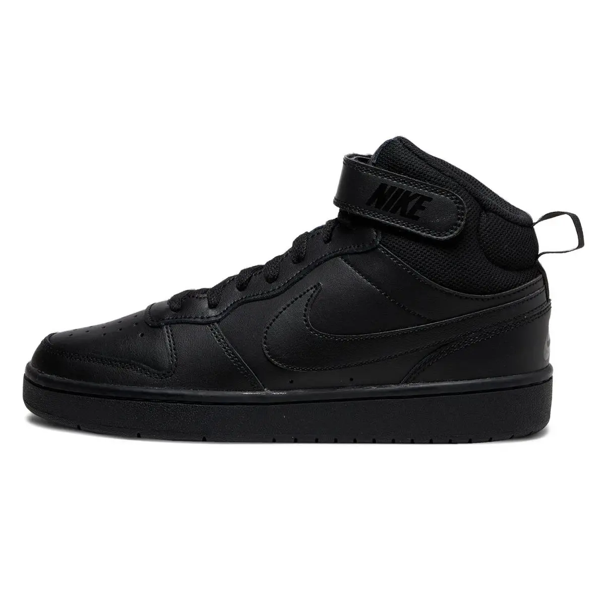 Children Unisex Shoes  Kids Court Borough Mid 2 Big Kid Black/Black/Black by Nike