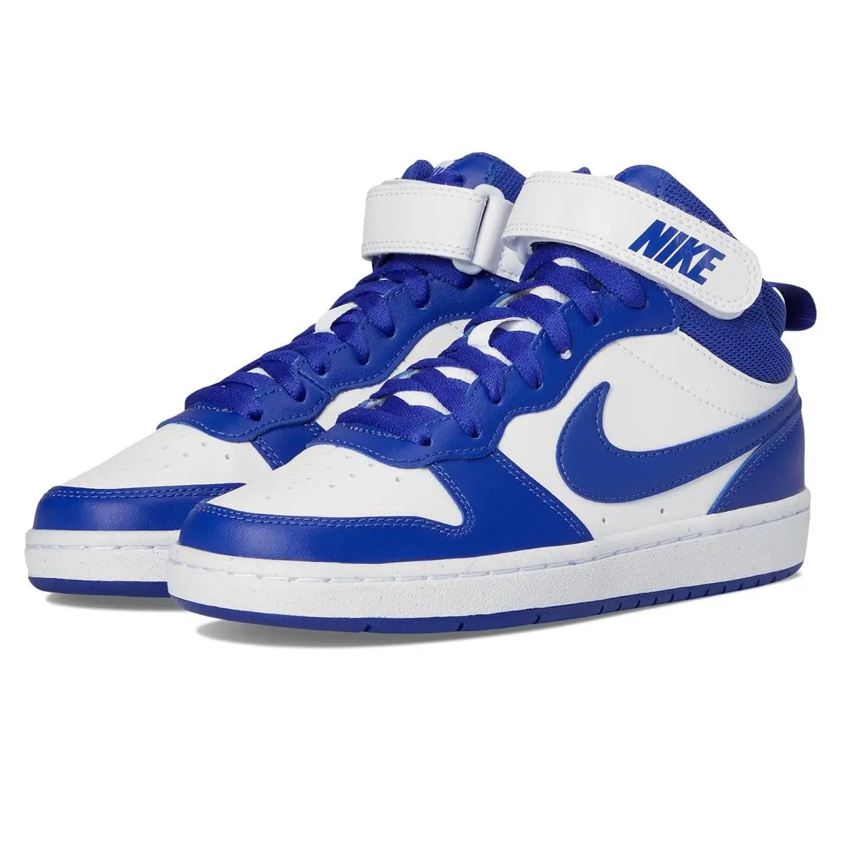 Children Unisex Shoes  Kids Court Borough Mid 2 Big Kid White/Deep Night/White by Nike