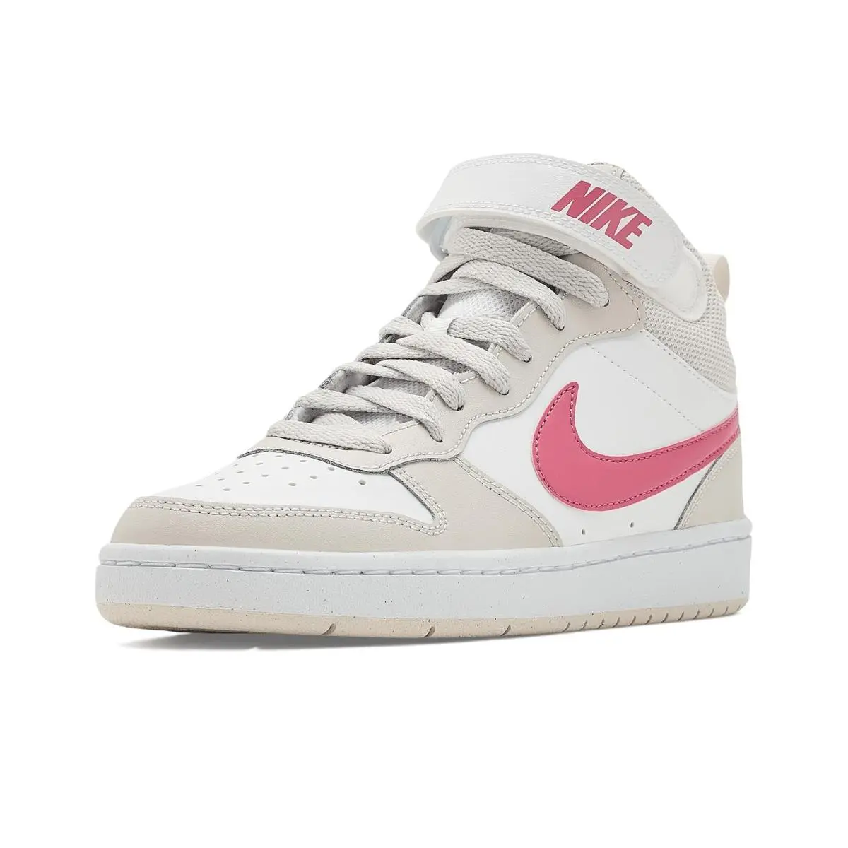 Children Unisex Shoes  Kids Court Borough Mid 2 Big Kid White/Peony/Vast Grey/White by Nike