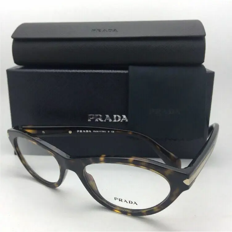 Prada Eyeglasses Vpr 18P 2AU-1O1 52-17 135 Tortoise Havana Cat-eye Frames