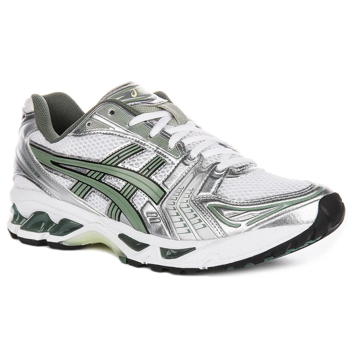 Asics Gel Kayano 14 Lace Up Mesh Womens Sneakers In Black Silver US 3 - 11 - Black Silver