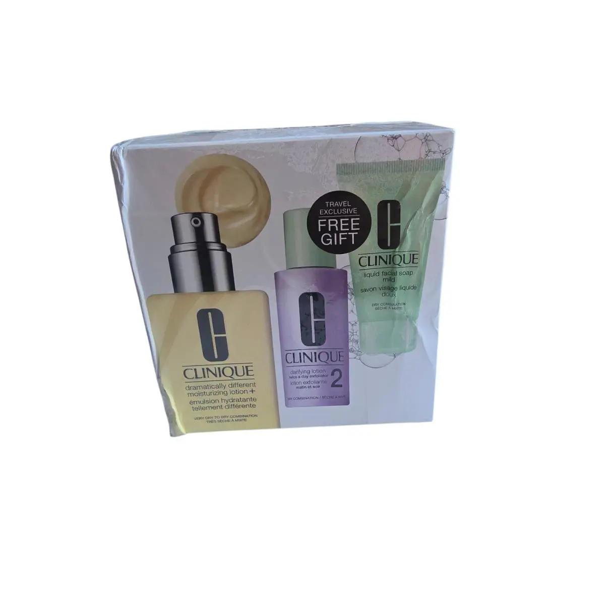 Clinique 3-Step Skin Care Set Dry Combination Cleanser Exfoliator