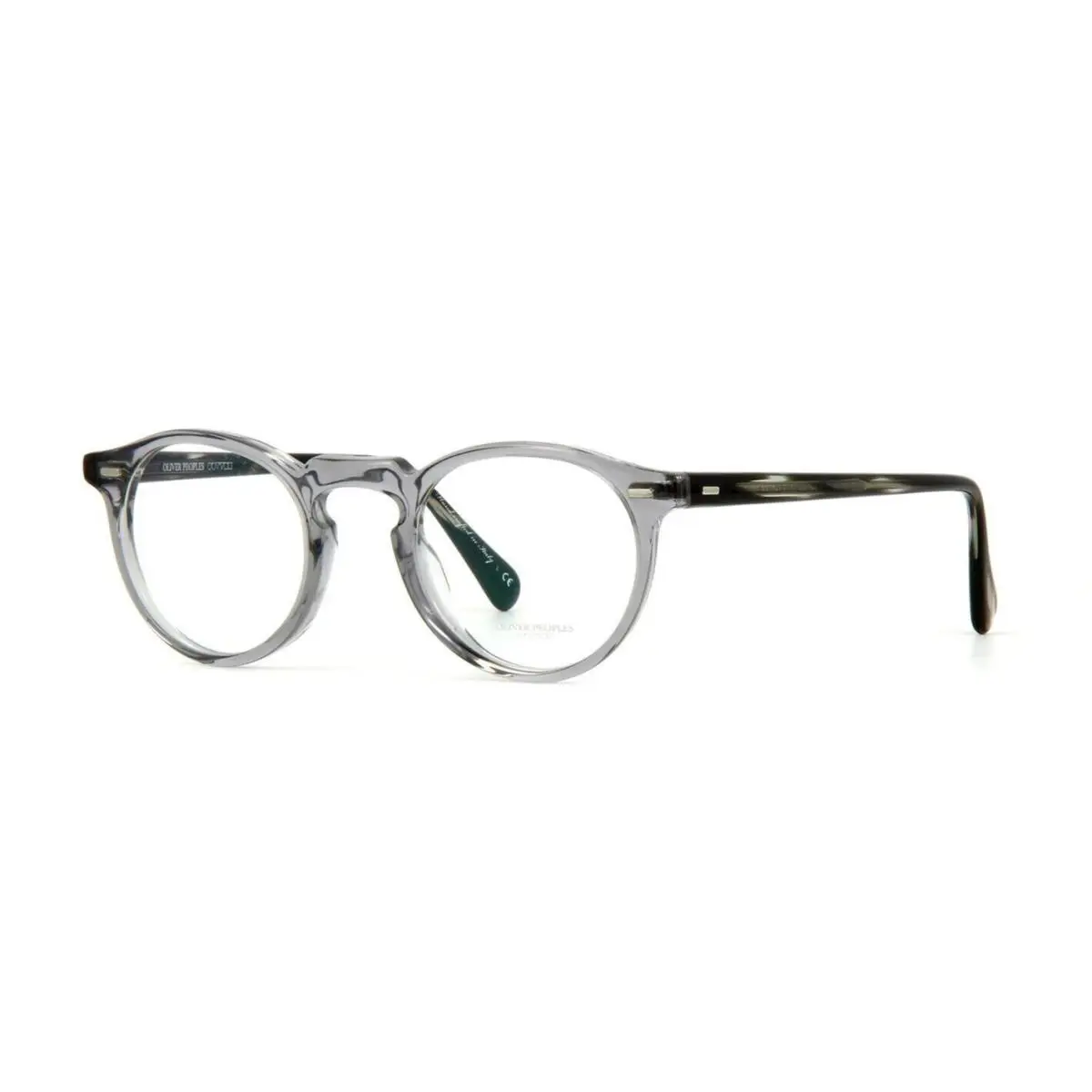 Oliver Peoples Gregory Peck OV5186 1484 45 Workman Grey Ebonywood Eyeglasses - Frame: Workman Grey Ebonywood