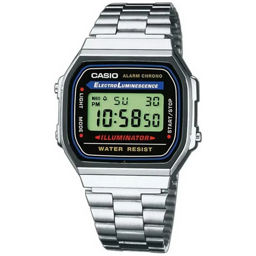 A168WA-1 Vintage Digital Watch For Men Women Stainless Steel Bracelet by Casio