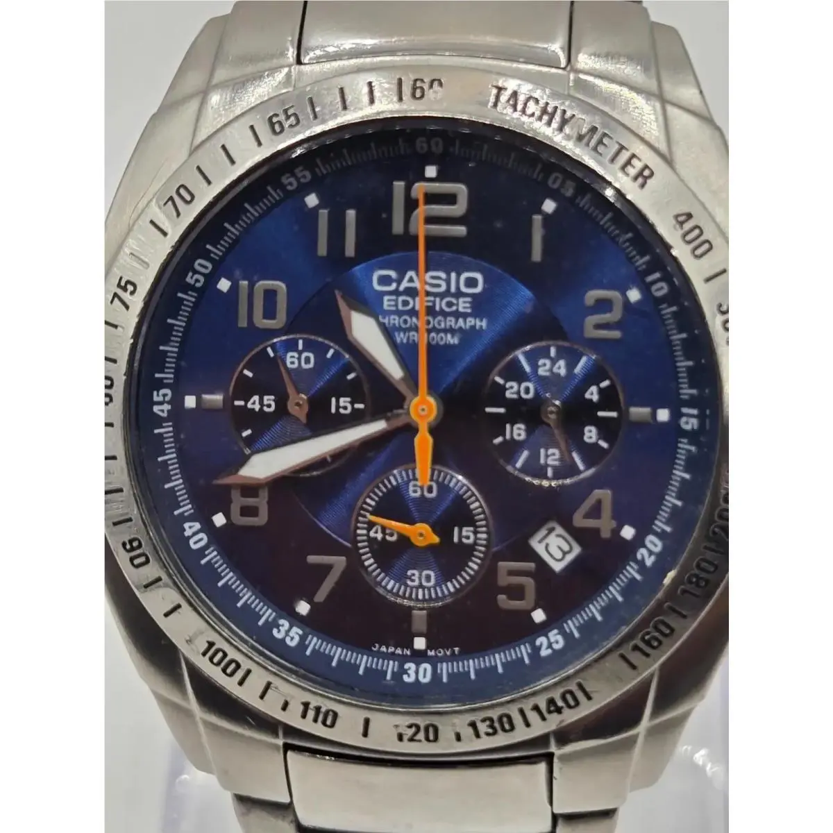 Casio Men`s Edifice EF-502D-2A Blue Dial Stainelss Steel Chronograph Watch