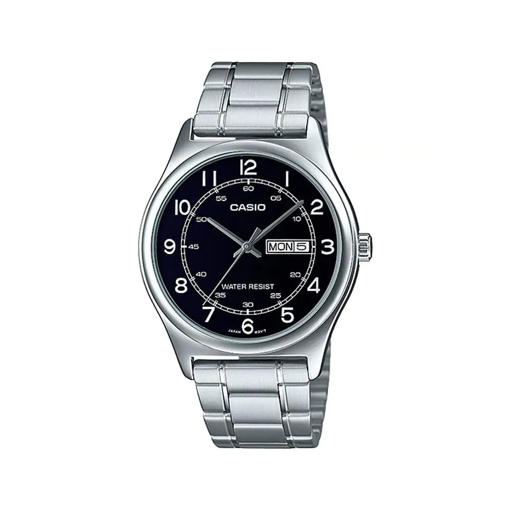 Casio MTP-V006D-1B2 Men`s Stainless Steel Easy Reader White Dial Day Date Watch