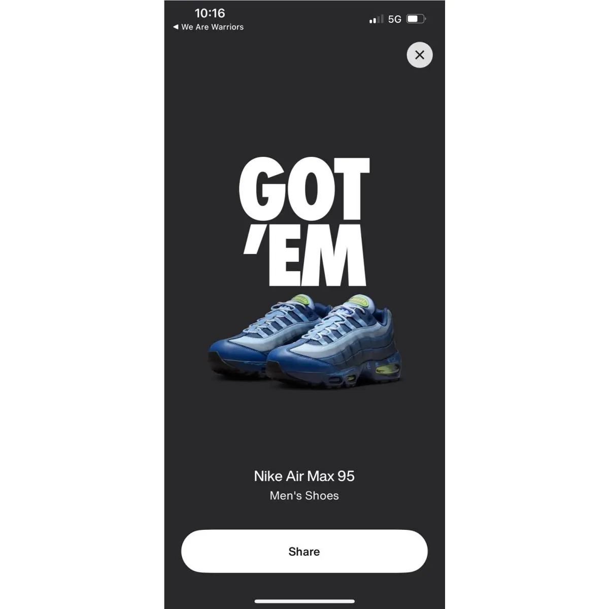 Nike Air Max 95 Yu-gi-oh Ygo Joey Psychic Blue Mens Sz US 10 - Blue
