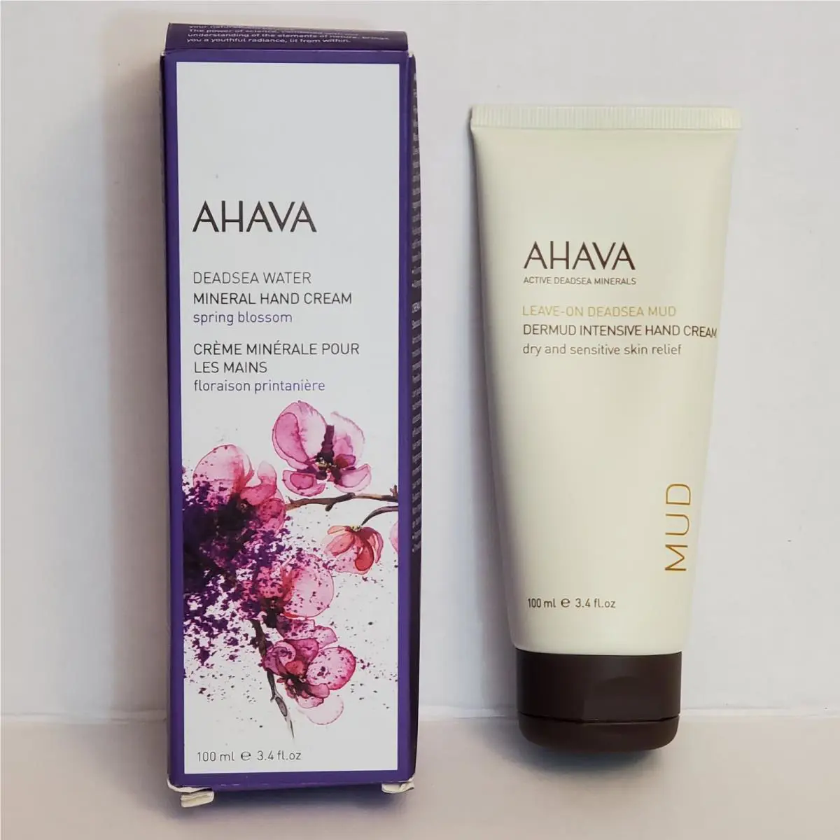 2 Ahava Leave-on Deadsea Mud Dermud Intensive Hand Cream Spring Blossom 3.4 Oz