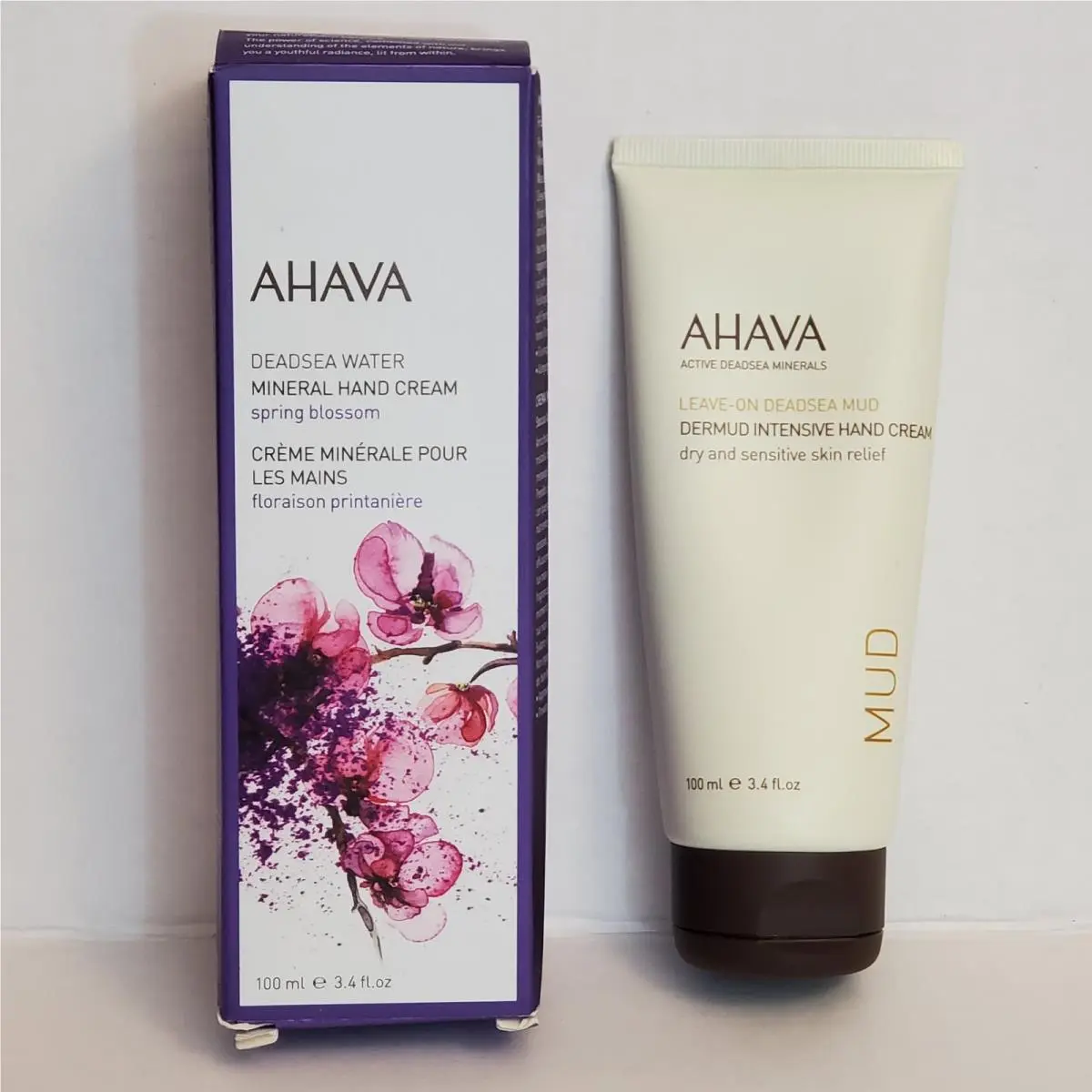 2 Ahava Leave-on Deadsea Mud Dermud Intensive Hand Cream Spring Blossom 3.4 Oz