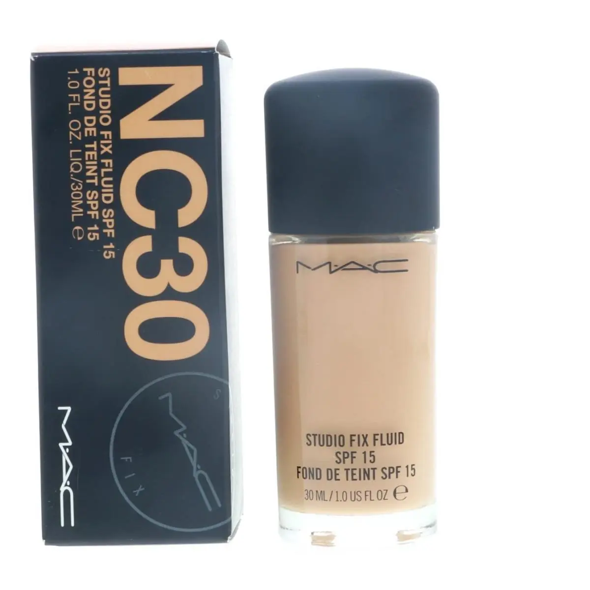 Mac Studio Fix Fluid Foundation Nc30 Oil Free Light Medium Golden Spf 15 1Oz