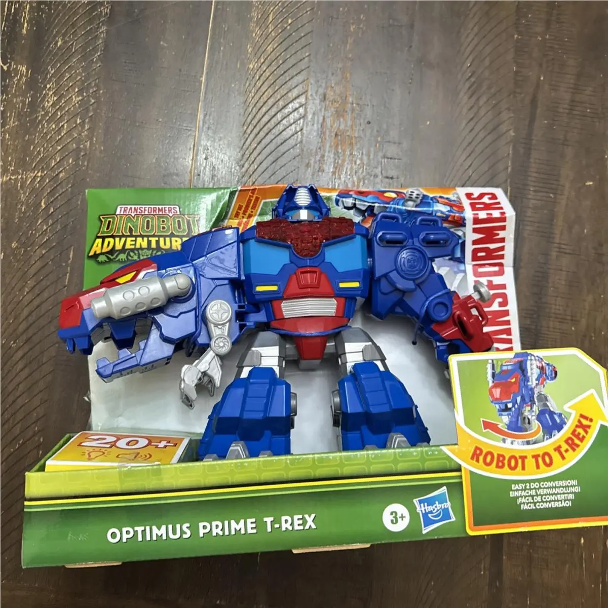Transformers Dinobot Adventures Optimus Prime T-rex Converting Toy Damaged