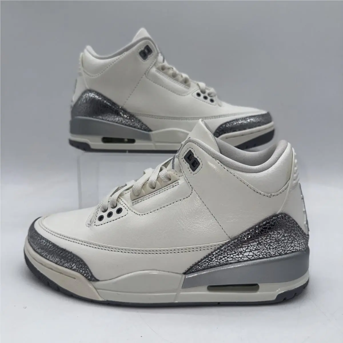 Nike Women`s Size 7 Air Jordan 3 Retro CK9246 100 Gray Basketball Sneaker