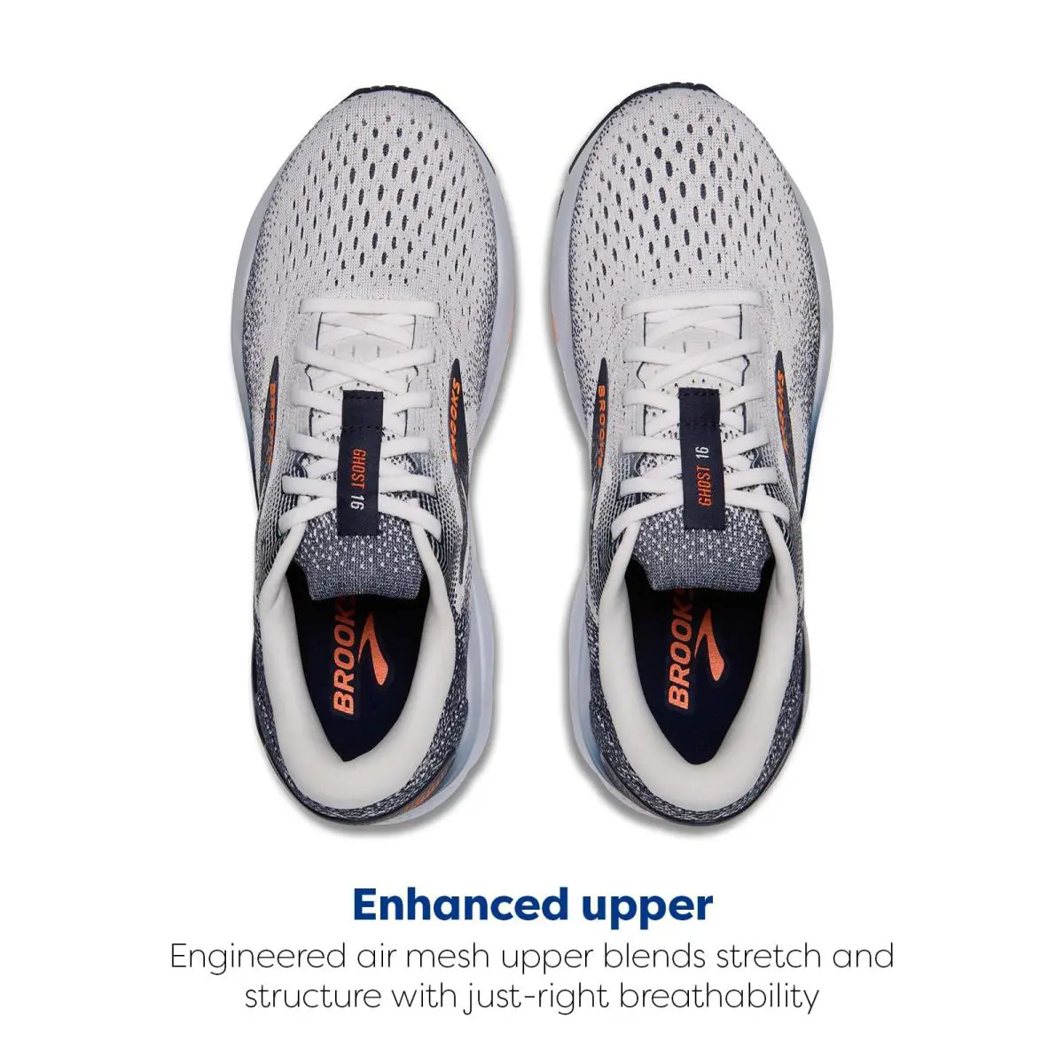 Brooks shoes - Brooks Ghost 16 - Ghost - 110418-1D-130 - White (UPC: 195394592092) 2