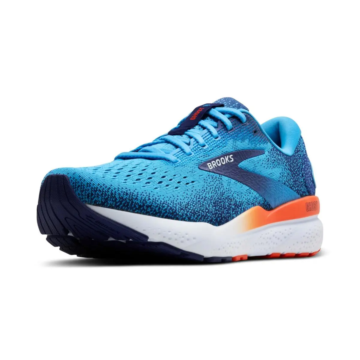Brooks Men s Ghost 16 Neutral Running Shoe - Bonnie Blue/blue Ribbon/orange - 10 - Bonnie Blue/Blue Ribbon/Orange