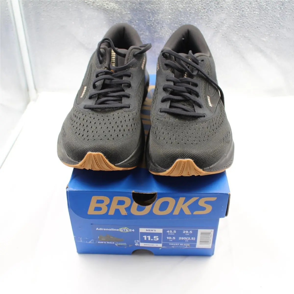 Brooks Adrenaline Gts 24 Black Ebony Men`s 11.5 Running Shoes 110437 - Black