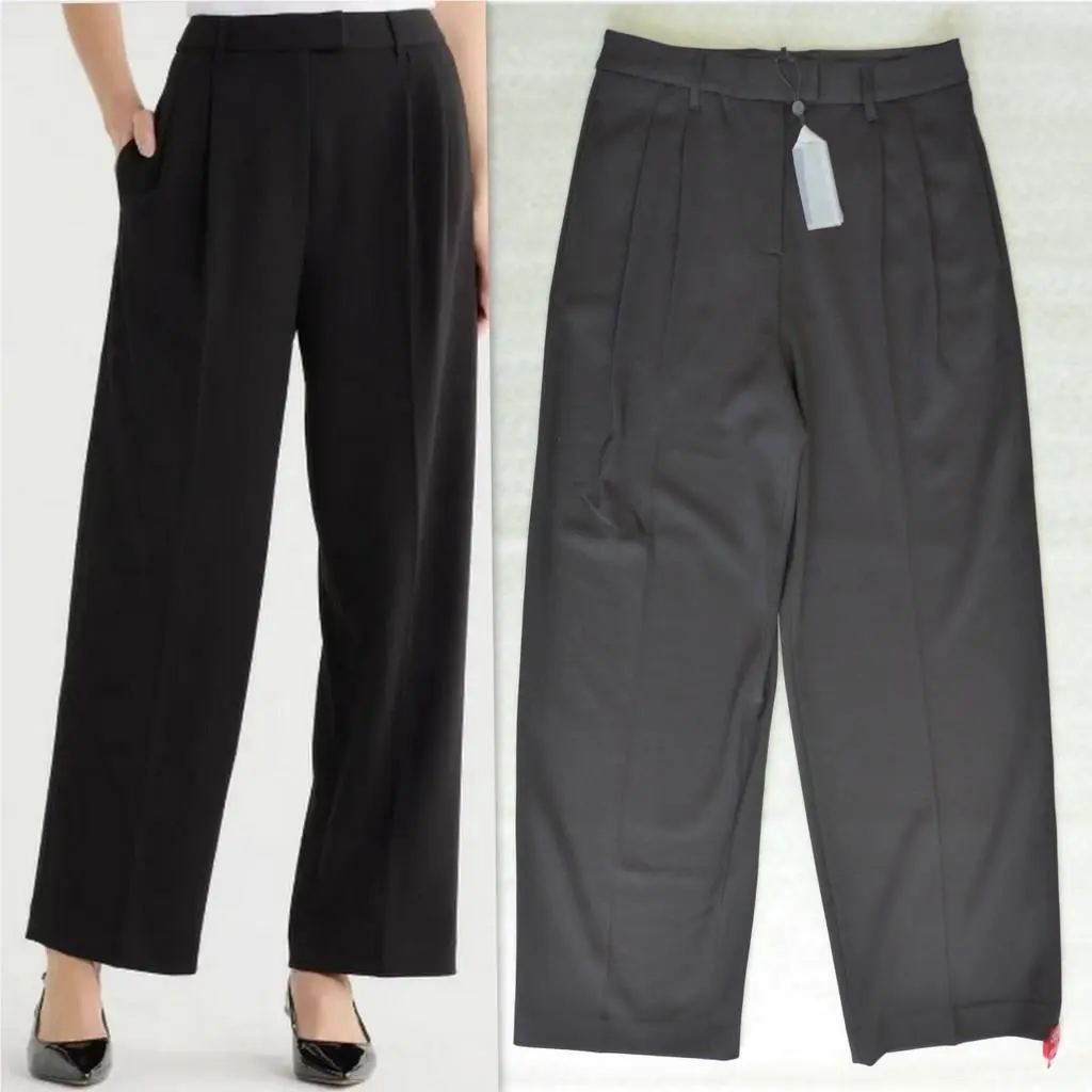 Rag Bone Women`s sz S Black Marina Ponte Pleated Front Pant with Pockets